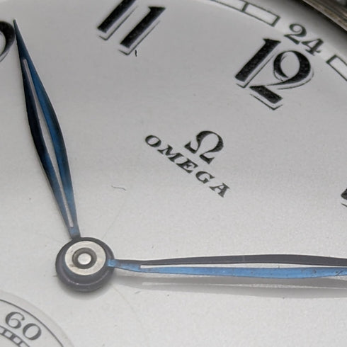 circa 1939 vintage omega pocket watch silver plated open face working fine